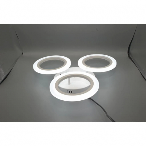 Lustra LED 24W, 3 Cercuri, Alb, Lumina Neutra – Moderna [3]