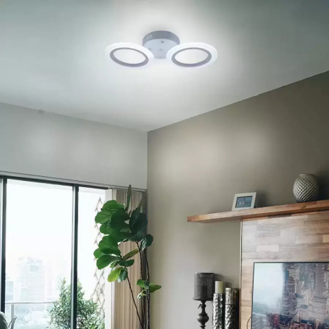 Lustre LED Aplicate - Lustra LED MARA 36W, 2 Cercuri, lumina Neutra, Alb