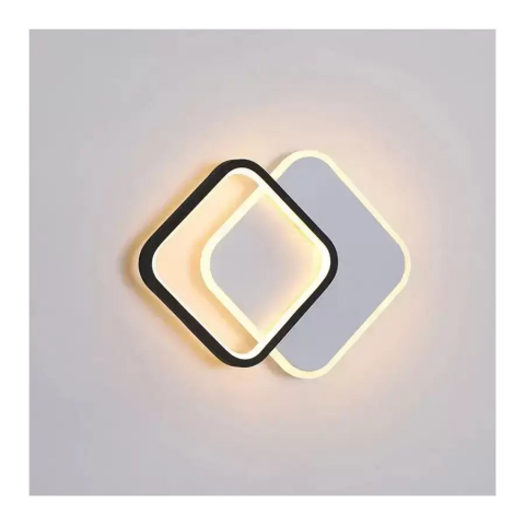 Lustră LED pătrată 30W, alb-negru, lumină rece/caldă/neutră, design modern [2]