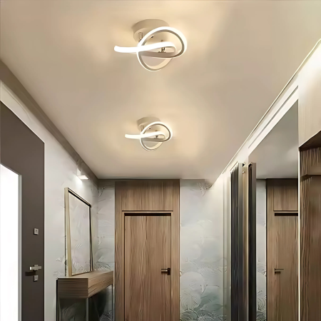 Lustra LED Alessandro 26W design ondulat, luciu alb, lumina reglabilă 3 tonuri, diametru 26cm [6]