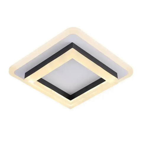 Lustra LED  patrata 29W, lumina reglabila rece-calda-neutra, finisaj negru, 20 cm [1]
