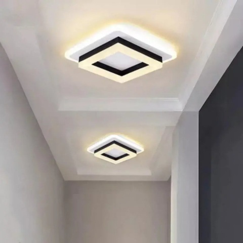 Lustra LED  patrata 29W, lumina reglabila rece-calda-neutra, finisaj negru, 20 cm [3]