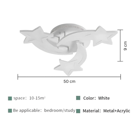 Lustra LED moderna cu telecomanda 48W, design stele decorative, lumina reglabila calda rece neutra, dimabila [5]