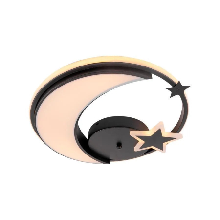 Lustra LED moderna cu telecomanda, design Luna si Stea, 44W, lumina reglabila rece-calda-neutra, negru [5]