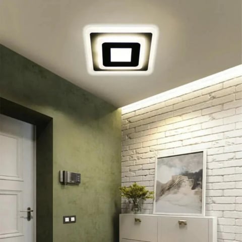 Lustre LED - Lustra LED MORNIKA 14W, Diametru 25cm, Patrata, lumina Neutra, Alb