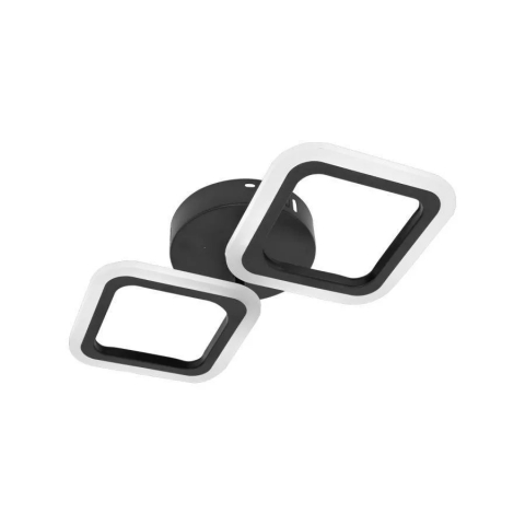Lustra LED 30W cu 2 forme patrate, lumina rece calda neutra, design modern negru pentru interior [1]