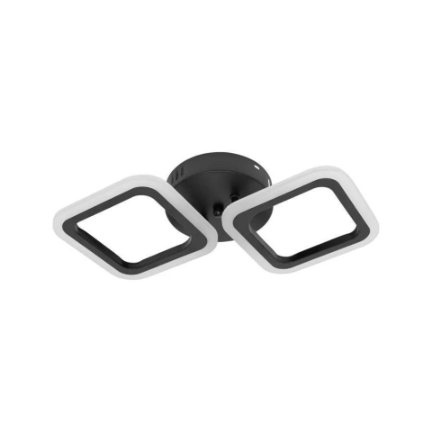Lustra LED 30W cu 2 forme patrate, lumina rece calda neutra, design modern negru pentru interior [3]