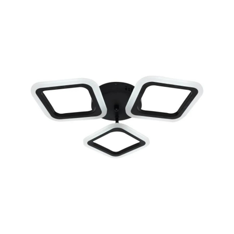 Lustra LED 40W cu 3 patrate, lumina rece calda neutra, design modern negru pentru interior [2]