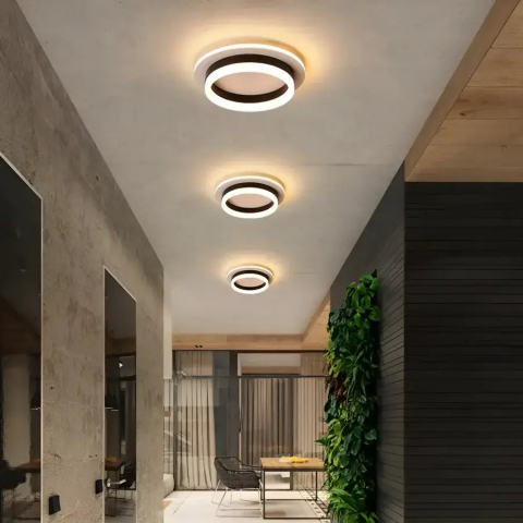 Lustra LED 13W alb negru cu lumina reglabila rece calda neutra diametru 25cm [1]