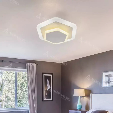 Lustre LED - Lustra LED SONIA 36W, lumina Rece/Neutra, Alb