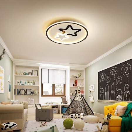 Lustra LED STAR, lumina calda/rece/neutra, 4320lm, Acril & Metal, Alb-Negru - 100 W, telecomanda [2]