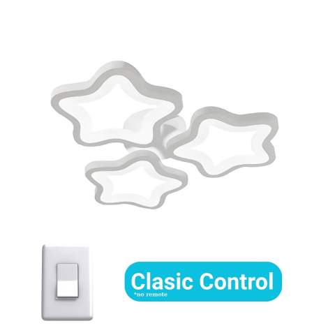 Lustra LED 30W cu 3 forme de stelute, lumina rece alba, design modern pentru dormitor, camera copii, hol, baie, bucatarie [2]