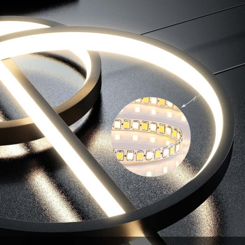 Lustra LED suspendata 80W cu telecomanda, dimabila, lumina calda neutra rece, negru [12]