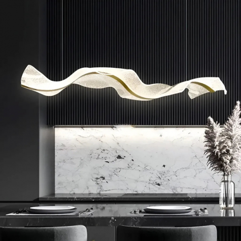 Lustra LED suspendata AMI 80W, Liniara, lumina Rece/Calda/Neutra, Auriu, Inaltime Reglabila [2]