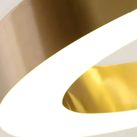 Lustra LED suspendata ANINA 33W, 1 Cerc, lumina Rece/Calda/Neutra, Dimabila, Auriu Lucios Alb, Inaltime Reglabila [1]