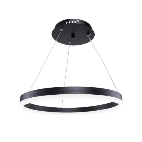 Lustra LED suspendata cu telecomanda ANINA 33W, 1 Cerc, lumina Rece/Calda/Neutra, Dimabila, Negru, Inaltime Reglabila [1]