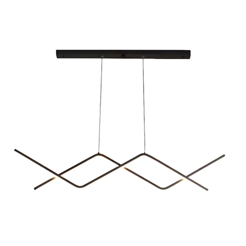 Lustra LED suspendata 48W, dimabila cu telecomanda, lumina rece calda neutra, design modern negru, inaltime reglabila [3]