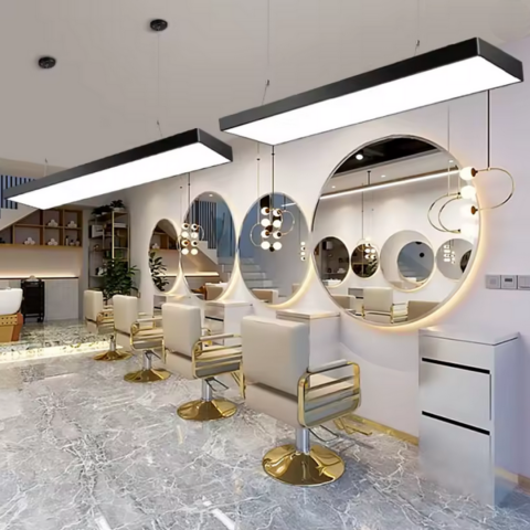 Lustre LED Suspendate - Lustra LED suspendata DARIN, 96W, Inaltime Reglabila, Lumina Rece, Negru