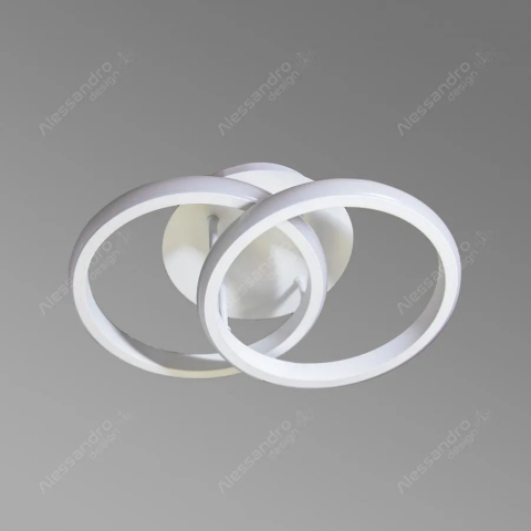 Lustra LED Circulară 24W, 2 Cercuri, Alb – Lumina Rece/Calda/Neutra [1]