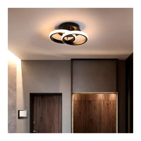 Lustra LED Circula 24-36W – 2 brate, finisaj negru, design modern - VERTEX [2]