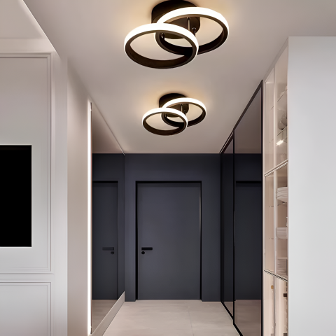 Lustra LED Circula 24-36W – 2 brate, finisaj negru, design modern - VERTEX [3]