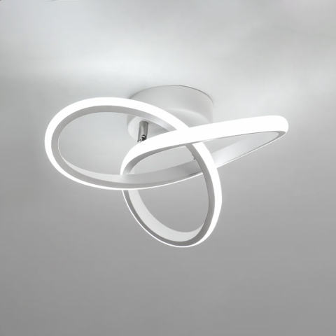 Lustra LED Alessandro 26W design ondulat, luciu alb, lumina reglabilă 3 tonuri, diametru 26cm [2]