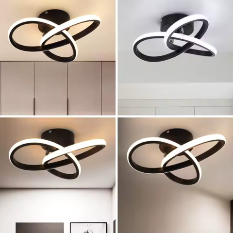 Lustra LED Infinity 26W, 3 Tipuri de Lumina, Finisaj Negru – Design Modern si Iluminare Versatila pentru Spatii de Pana la 15m² [2]
