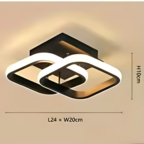 Lustra LED VERTEX Matrix Romburi Suprapuse, 11W, 2 Romburi, Lumina Rece/Calda/Neutra, Negru [2]