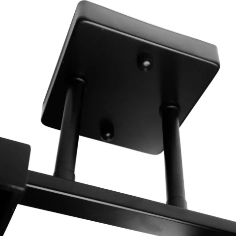 Lustra Lemn VANJA cu Abajur Patrat 2 X Dulie E27 Alb Negru [2]