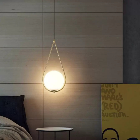 Lustra LOFT Haven, 1x E27, Alb Auriu, Metal, Inaltime Reglabila [1]