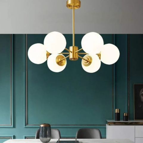 Lustra LOFT Manor, 6x E27, Alb Auriu, Metal [1]