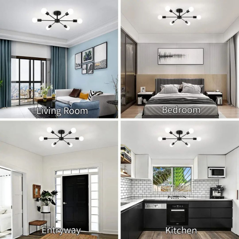 Lustra STAR 6XE27 Negru – Design Industrial Modern [3]