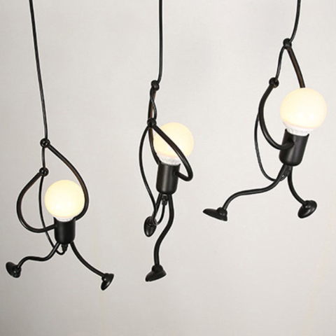 Lustra tip pendul cu design figurativ, 3 socluri E27, inaltime reglabila, negru [6]