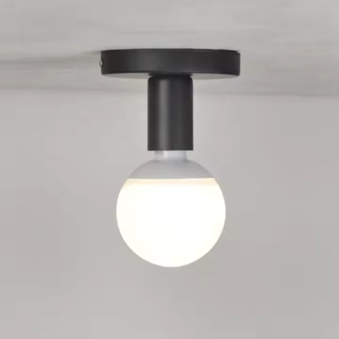 Lustra tavan moderna cu design minimalist, soclu E27, negru mat, iluminat direct pentru hol si living [1]