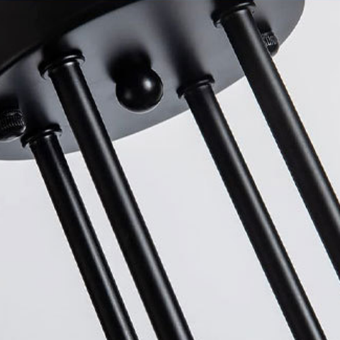 Lustra moderna cu 8 brate, design industrial / geometric, negru, E27 [3]