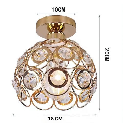 Lustra decorativa aurie cu cristale , 1xE27, design elegant pentru interior modern [3]