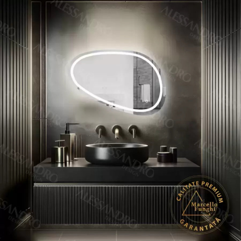 Oglinda LED , 80x45cm, Disegno Touch Marcello, Sistem Dezaburire, Dimabila [1]