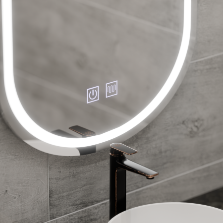 Oglinda LED Ovala 50x80 cu Touch, Sistem Dezaburire, Dimabila [4]