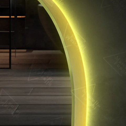 Oglinda LED Ovala, 60x80cm, Revin Senzor Marcello, Sistem Dezaburire, Ceas & Termometru, Dimabila [1]