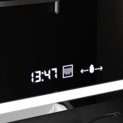 Oglinda LED ovala 80x50cm, senzor de miscare, sistem dezaburire, ceas digital si termometru, lumina dimabila moderna IP44 [1]