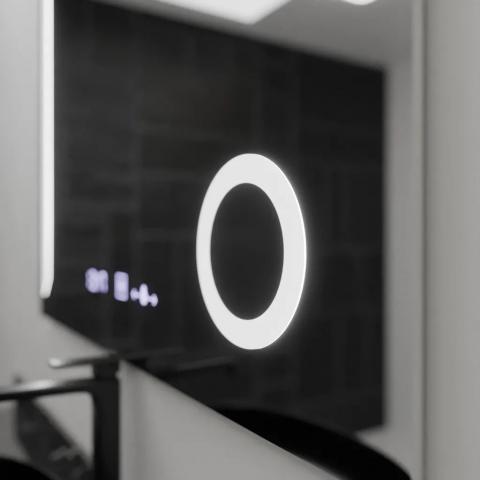 Oglinda LED Rectangulara, 100x80cm, Precision MotionGlow Marcello, Sistem Dezaburire, Ceas & Termometru, Lupa Cosmetica, Dimabila [3]