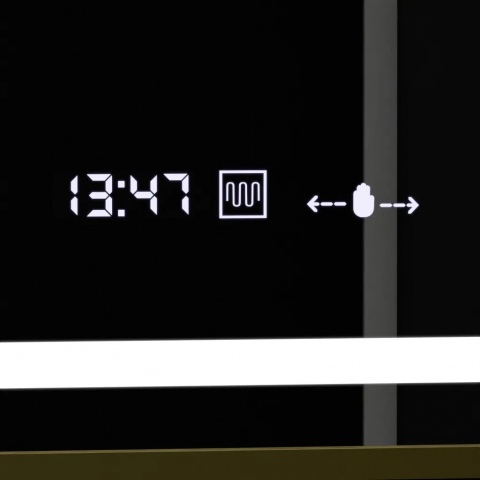 Oglinda LED Rectangulara, 100x80cm, Verite Royale Gold Motion Glow Marcello, Sistem Dezaburire, Ceas & Termometru, Dimabila [1]