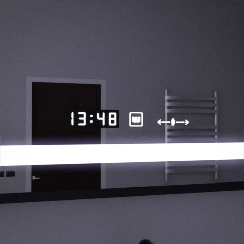 Oglinda LED Rectangulara, 120x80cm, Senzor MotionGlow Marcello, Sistem Dezaburire, Ceas & Termometru, Lupa Cosmetica, Dimabila [2]