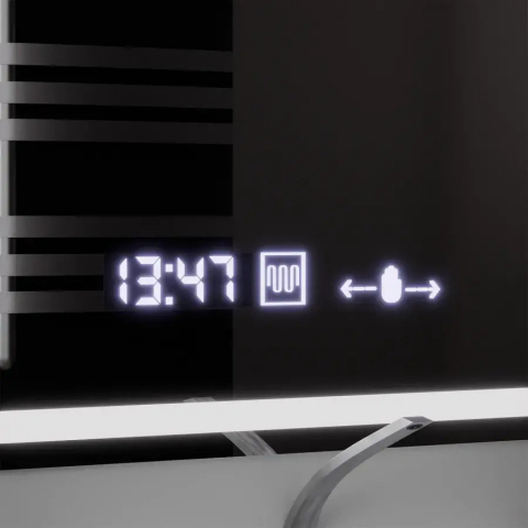 Oglinda LED Rectangulara, 120x80cm, Souverain MotionGlow Marcello, Sistem Dezaburire, Ceas & Termometru, Lupa Cosmetica, Dimabila [2]