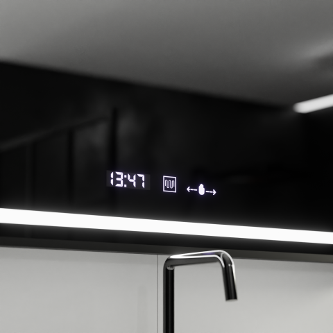 Oglinda LED Rectangulara, 120x80cm, Verite Majeste Noir Motion Glow Marcello, Sistem Dezaburire, Ceas & Termometru, Dimabila [2]