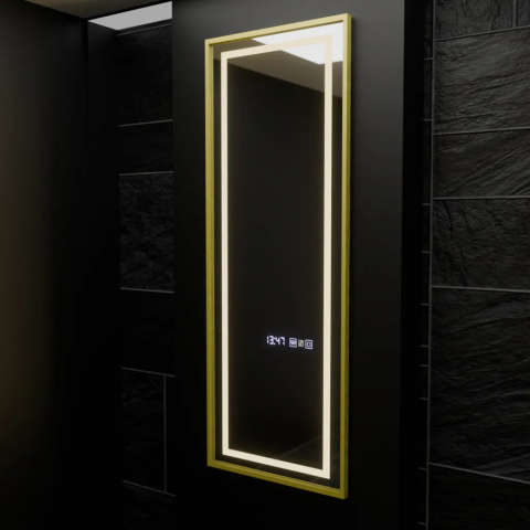 Oglinda LED Rectangulara, 45x140cm, Elena Senzor Radar Marcello, Sistem Dezaburire, Ceas & Termometru, Dimabila, Dressing Couture [3]
