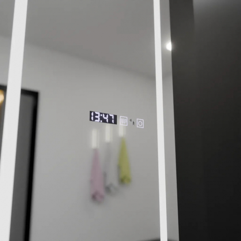 Oglinda LED Rectangulara, 45x140cm, Giulia Senzor Radar Marcello, Sistem Dezaburire, Ceas & Termometru, Dimabila, Dressing Couture [1]