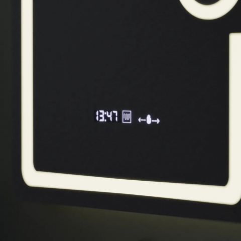 Oglinda LED dreptunghiulara 60x80cm cu ceas, termometru, lupa cosmetica, sistem dezaburire si lumina dimabila, design modern fara rama [1]