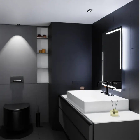 Oglinda LED Rectangulara, 60x80cm, Rayonnement MotionGlow Marcello, Sistem Dezaburire, Ceas & Termometru, Dimabila [3]