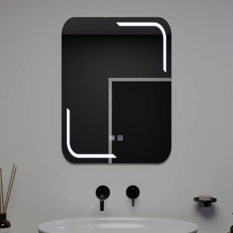 Oglinzi LED Dezaburire - Oglinda LED TOUCH rectangulara, 60x80cm, sistem dezaburire si lumina rece